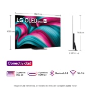 Dimensiones  Smart TV LG OLED evo AI C5 4K. 